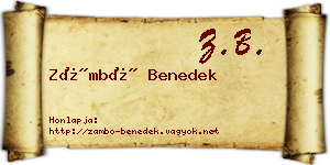 Zámbó Benedek névjegykártya