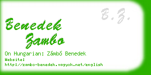 benedek zambo business card