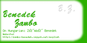 benedek zambo business card
